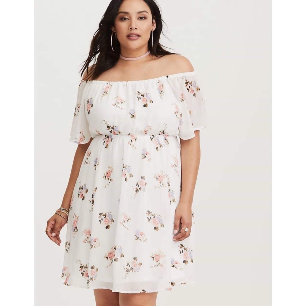 Torrid Off-Shoulder Chiffon Dress 4X NWT Last One! - Picture 3 of 7